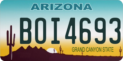 AZ license plate BOI4693