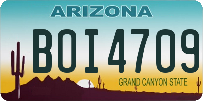 AZ license plate BOI4709