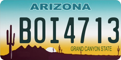 AZ license plate BOI4713