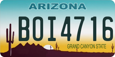 AZ license plate BOI4716