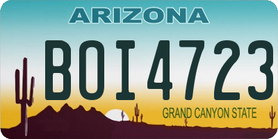 AZ license plate BOI4723