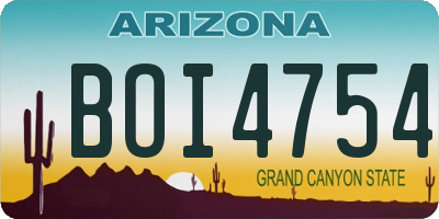 AZ license plate BOI4754