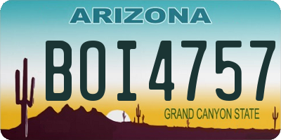 AZ license plate BOI4757