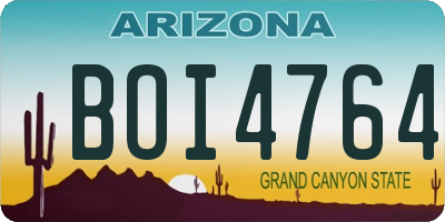 AZ license plate BOI4764