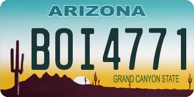 AZ license plate BOI4771