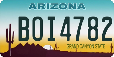 AZ license plate BOI4782