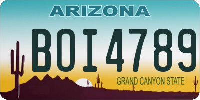AZ license plate BOI4789
