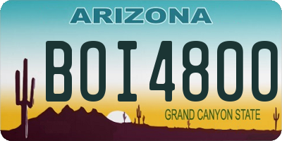 AZ license plate BOI4800