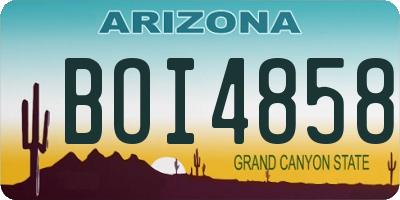 AZ license plate BOI4858