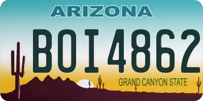 AZ license plate BOI4862