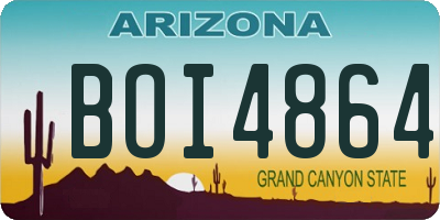AZ license plate BOI4864