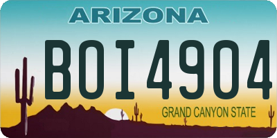 AZ license plate BOI4904