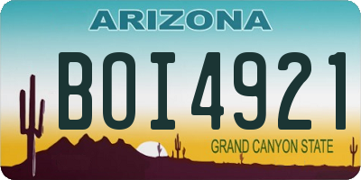 AZ license plate BOI4921