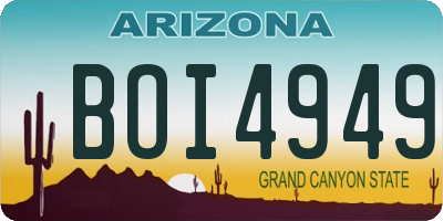 AZ license plate BOI4949