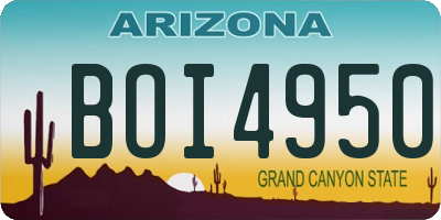 AZ license plate BOI4950