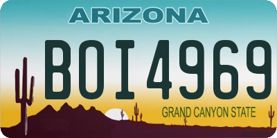 AZ license plate BOI4969