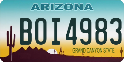 AZ license plate BOI4983
