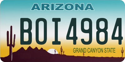 AZ license plate BOI4984