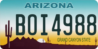 AZ license plate BOI4988