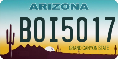 AZ license plate BOI5017