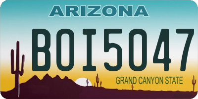 AZ license plate BOI5047