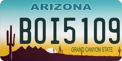 AZ license plate BOI5109