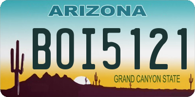 AZ license plate BOI5121