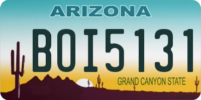 AZ license plate BOI5131