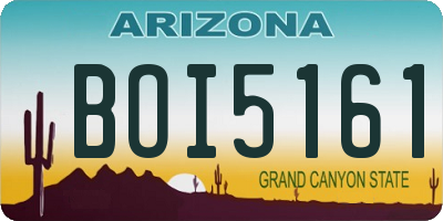 AZ license plate BOI5161