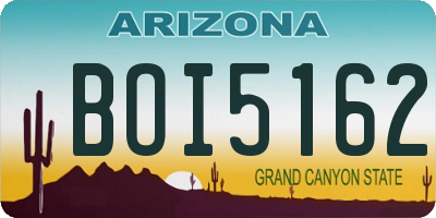 AZ license plate BOI5162