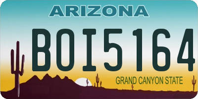 AZ license plate BOI5164
