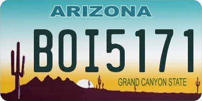 AZ license plate BOI5171