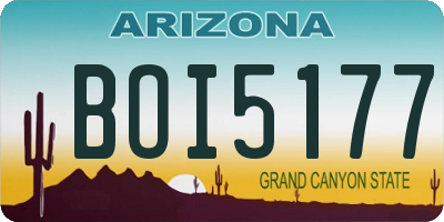 AZ license plate BOI5177