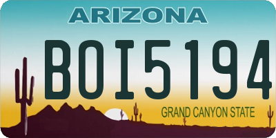 AZ license plate BOI5194