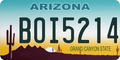 AZ license plate BOI5214
