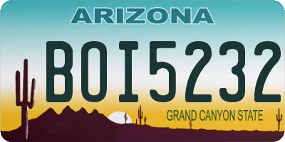 AZ license plate BOI5232