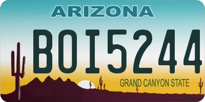 AZ license plate BOI5244