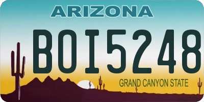 AZ license plate BOI5248