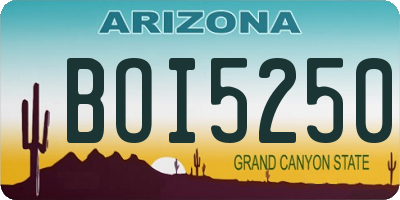AZ license plate BOI5250