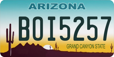 AZ license plate BOI5257