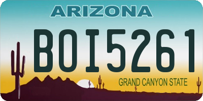 AZ license plate BOI5261