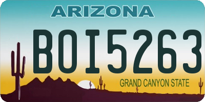 AZ license plate BOI5263
