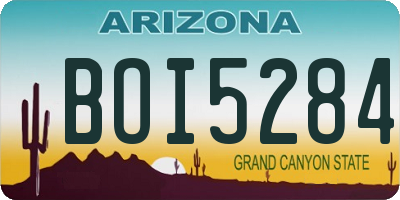 AZ license plate BOI5284