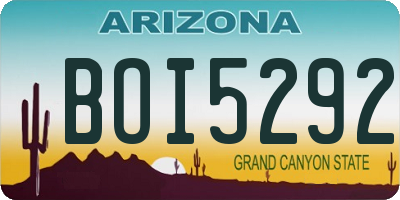 AZ license plate BOI5292