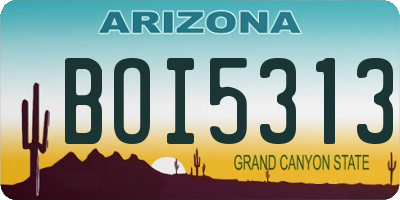 AZ license plate BOI5313