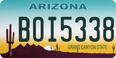 AZ license plate BOI5338