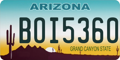 AZ license plate BOI5360