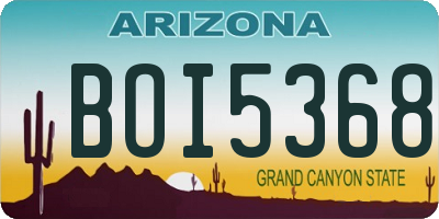 AZ license plate BOI5368