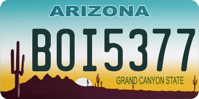 AZ license plate BOI5377