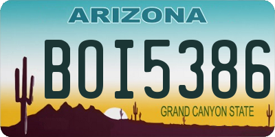 AZ license plate BOI5386